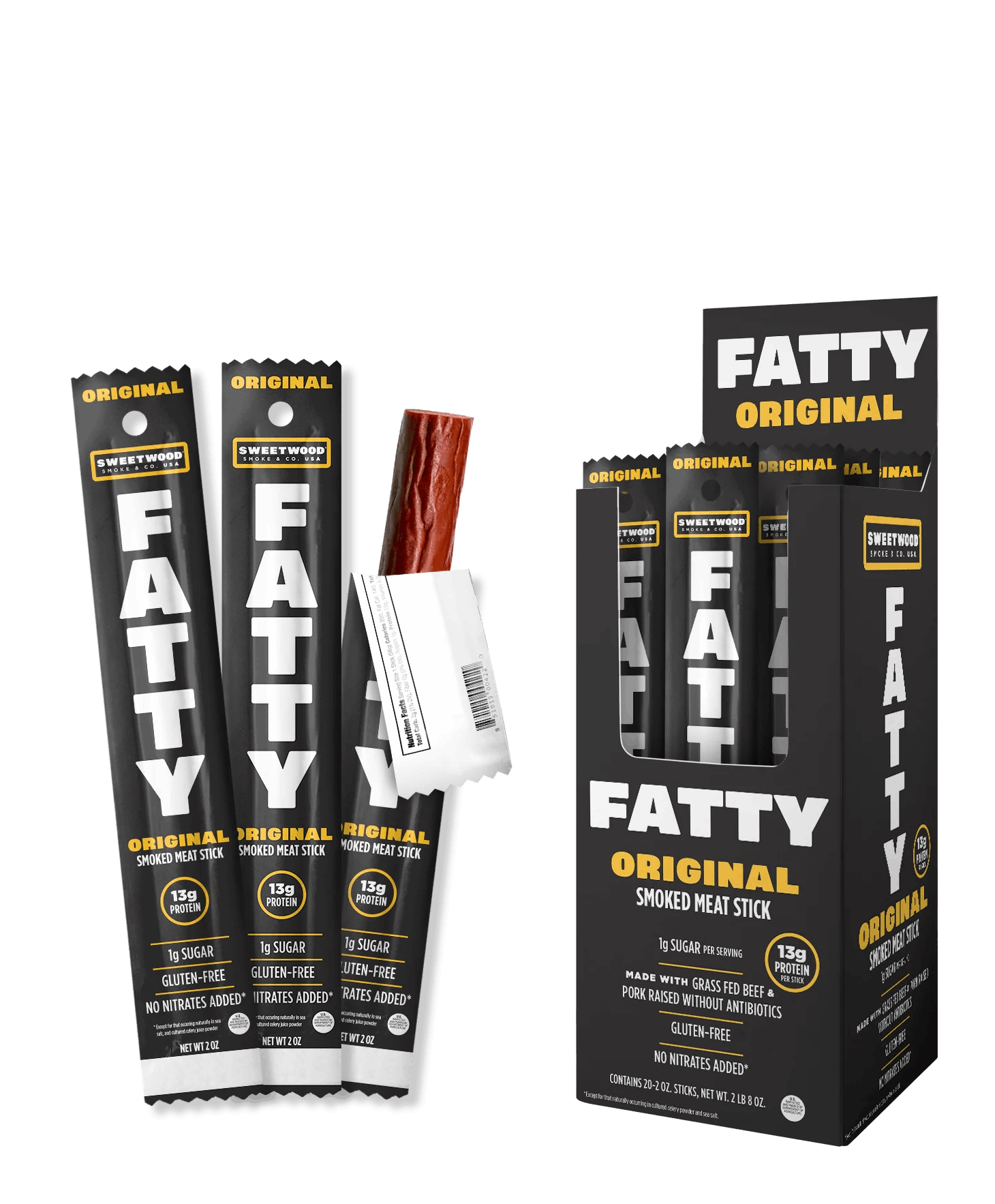 Fatty 2.0 Original box with sticks being shown