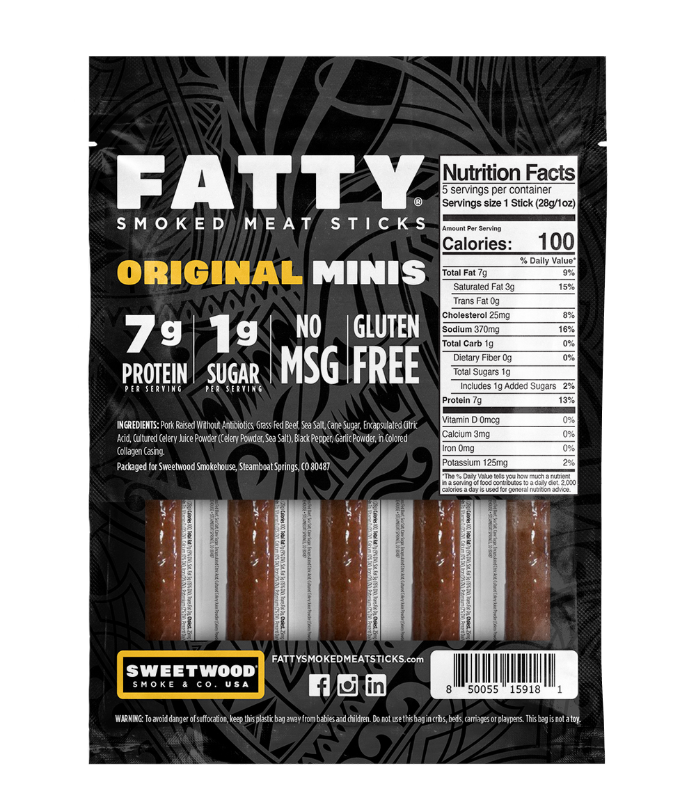 Fatty 5 pack original meat stick back